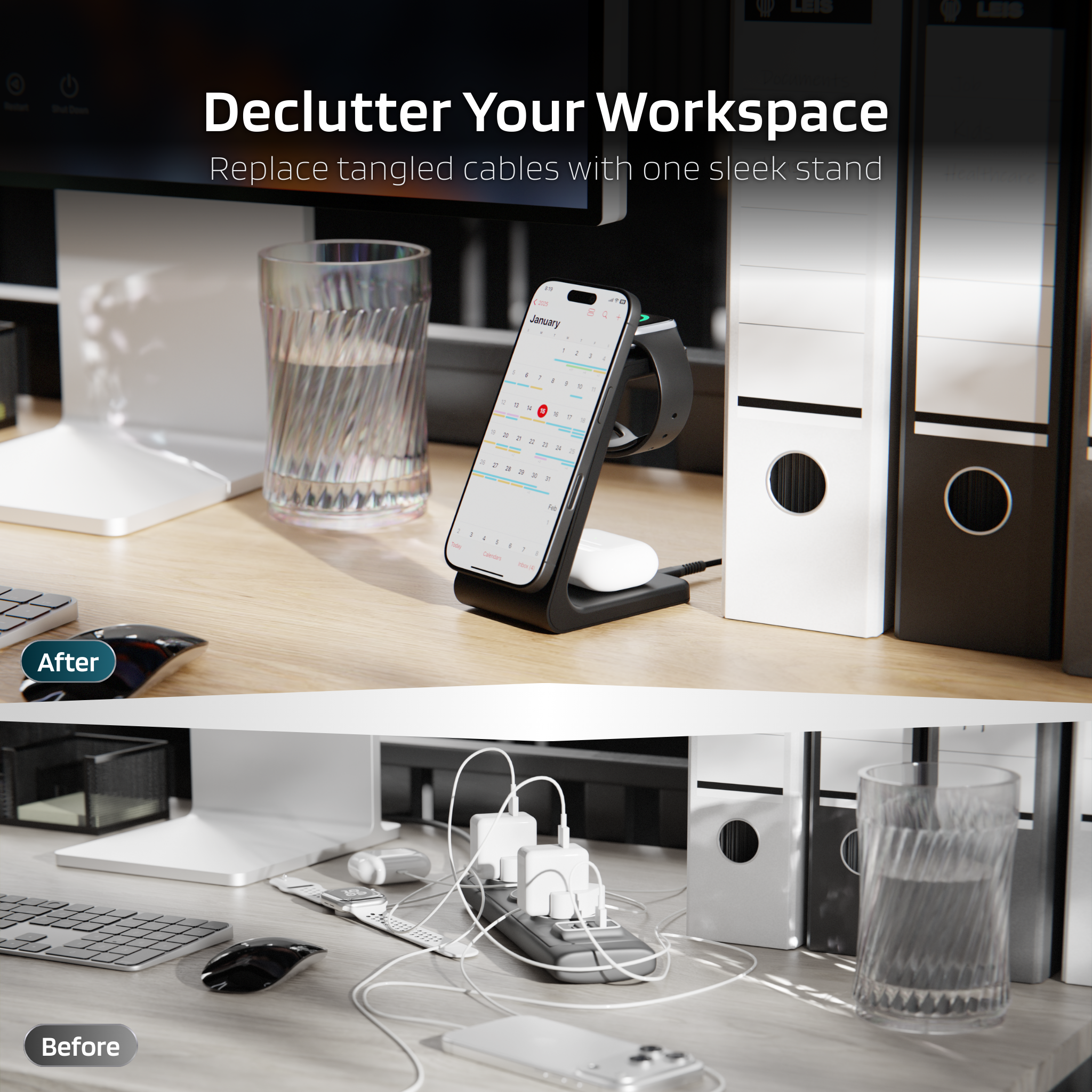 MagStack Qi2 3-in-1 Charging Stand