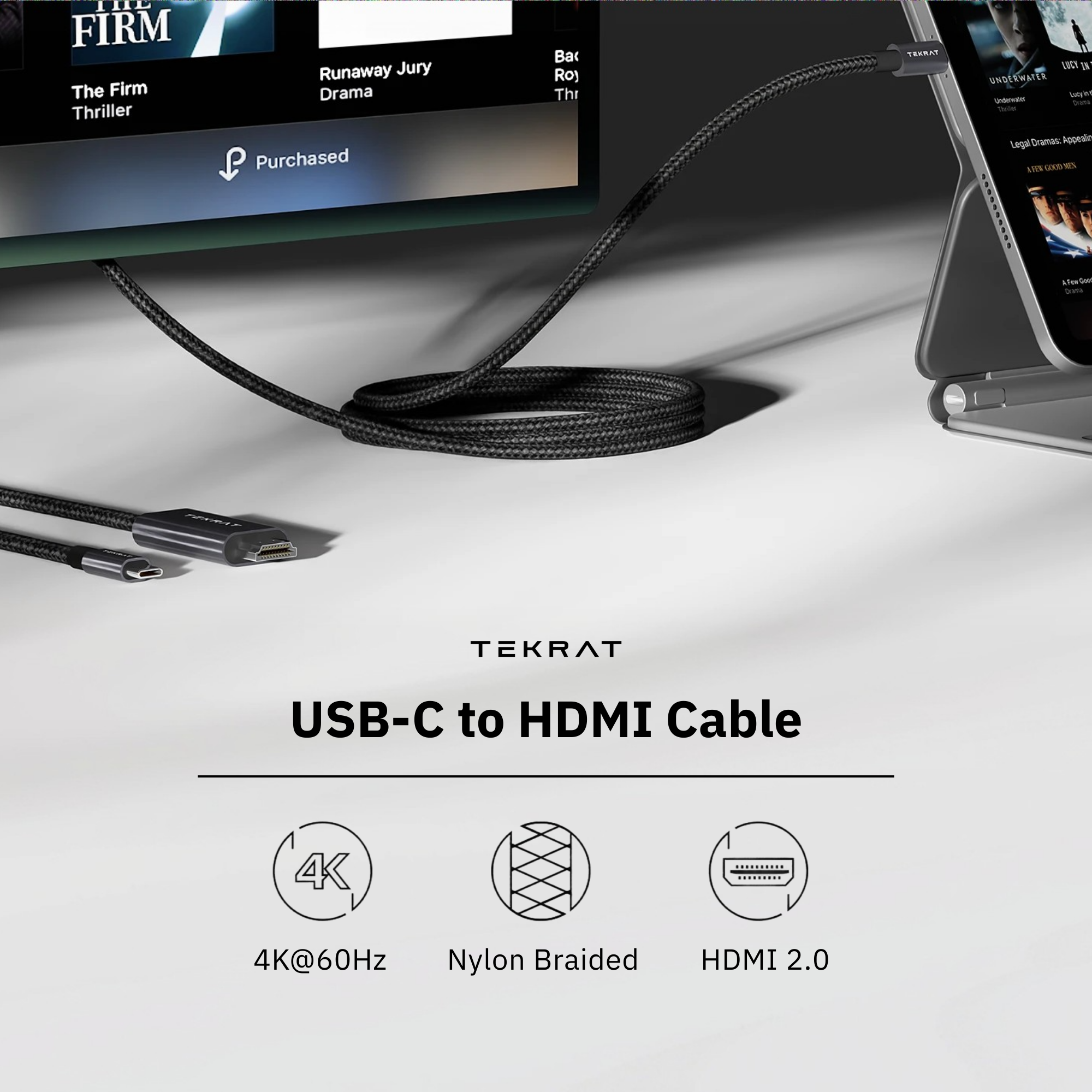 USB-C to HDMI 2m Cable