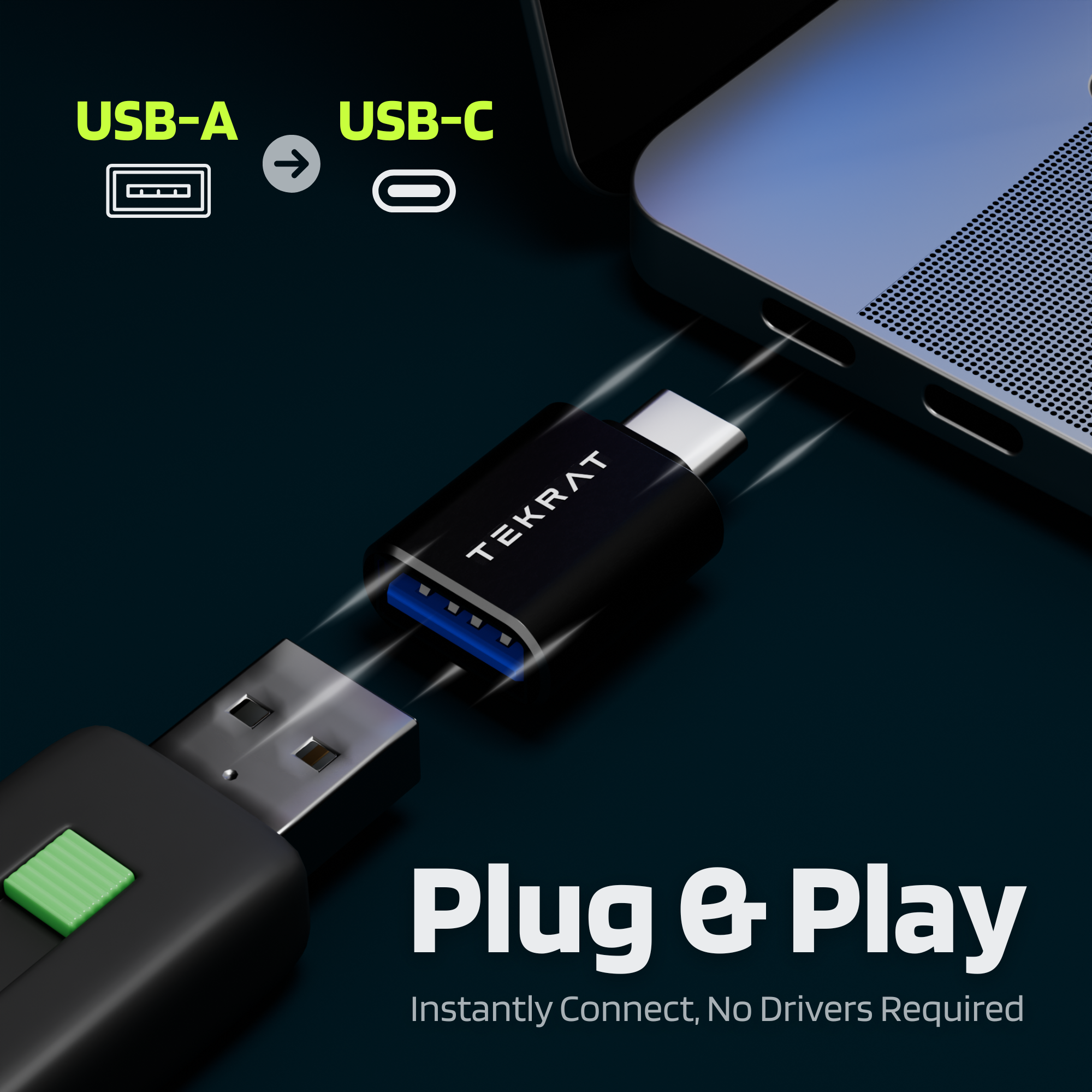 USB-A to USB-C Adapter [3 Pack]