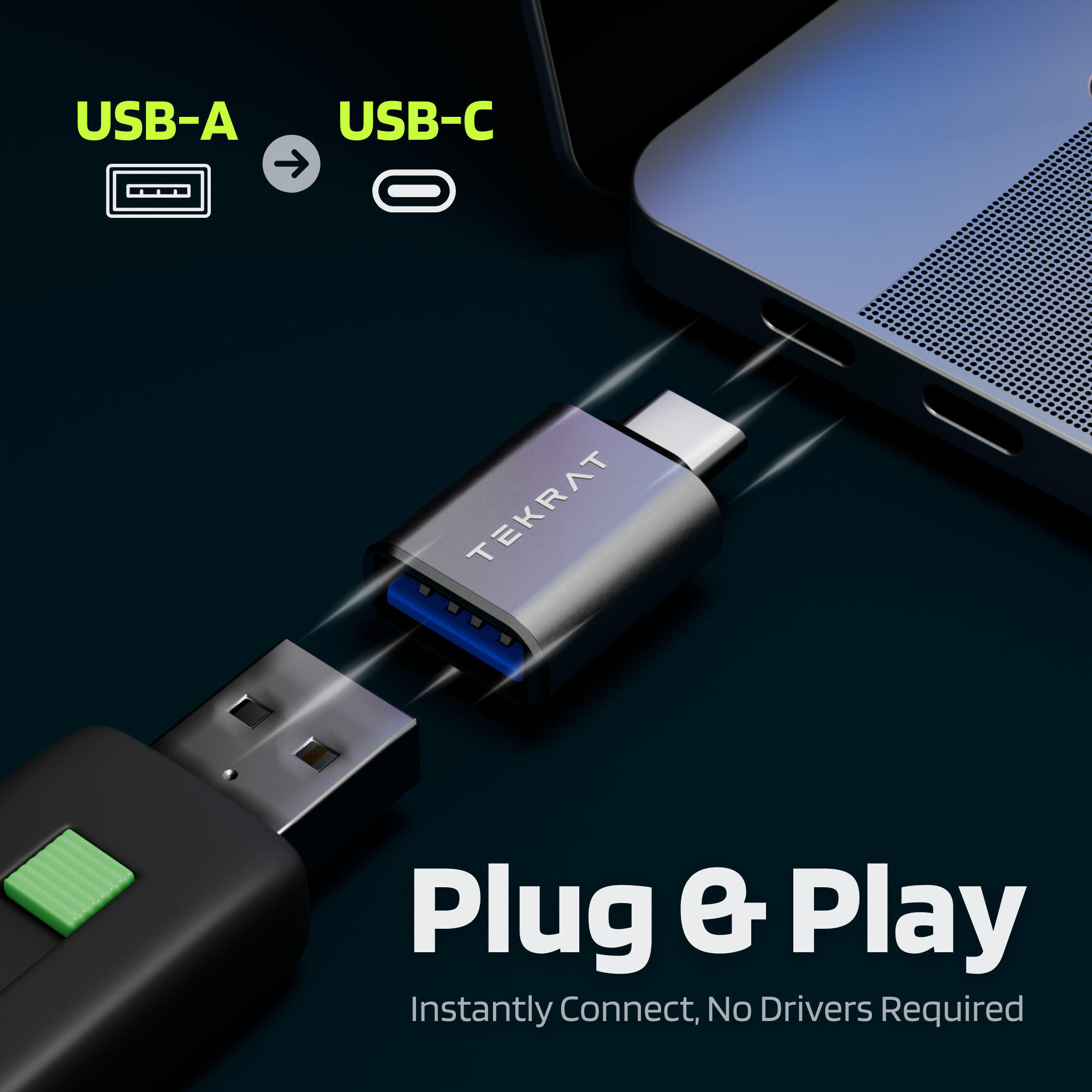 USB-A to USB-C Adapter [3 Pack]