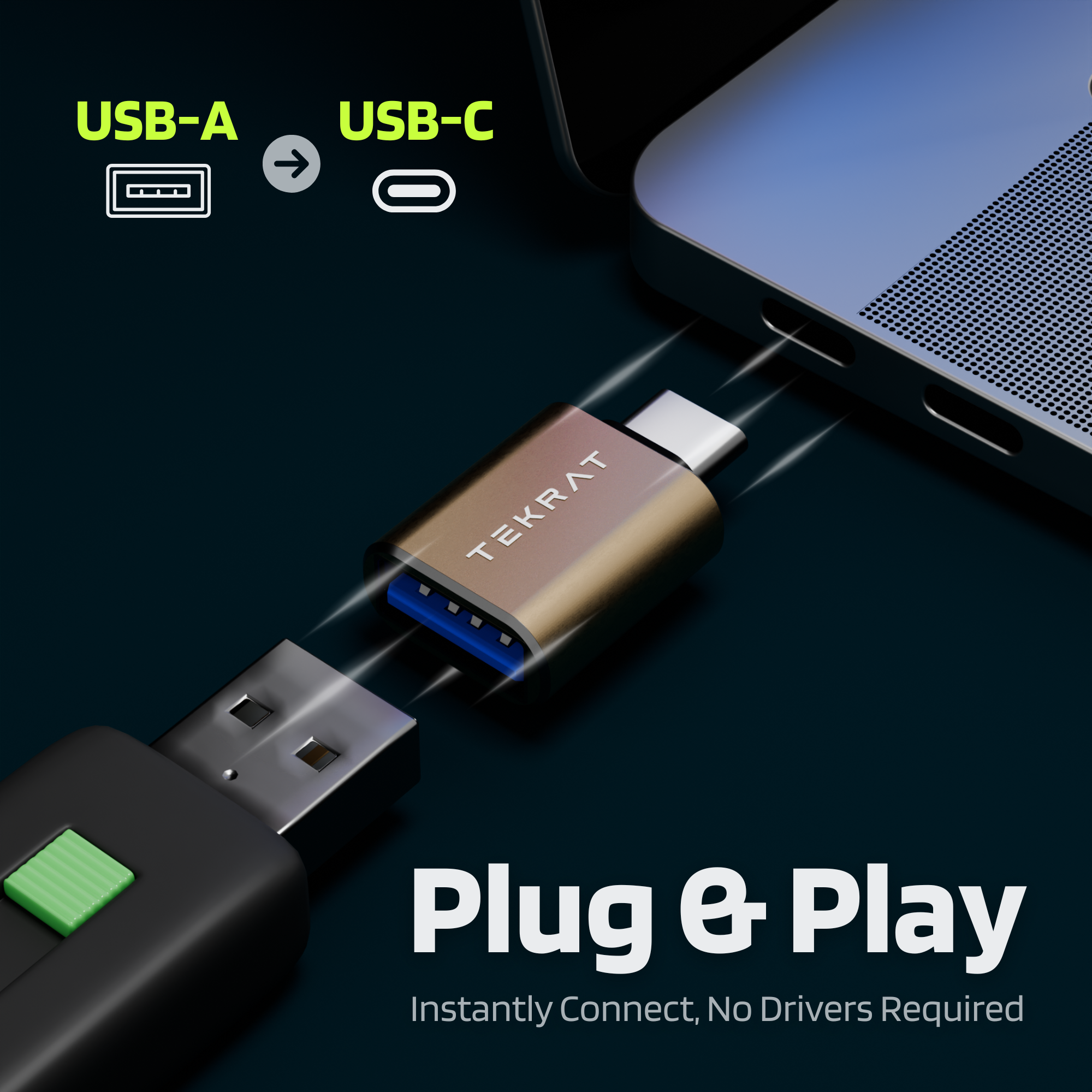 USB-A to USB-C Adapter [3 Pack]