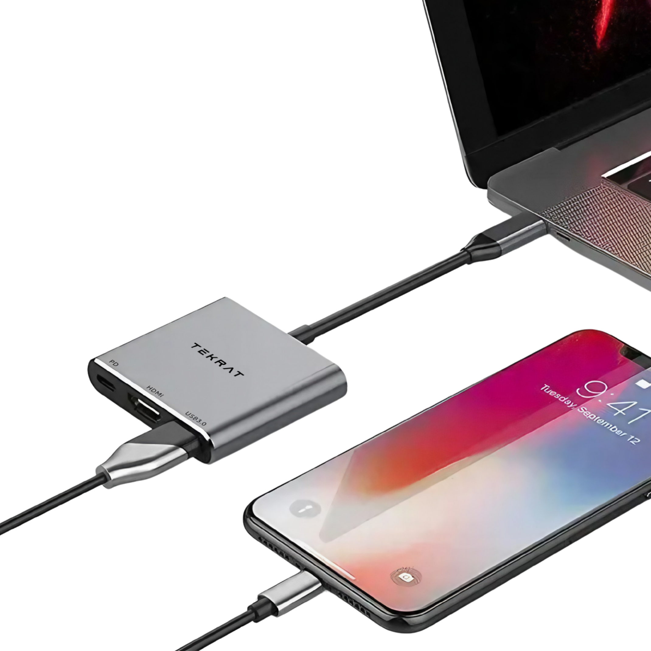 3-in-1 USB C Hub Multiport Adapter