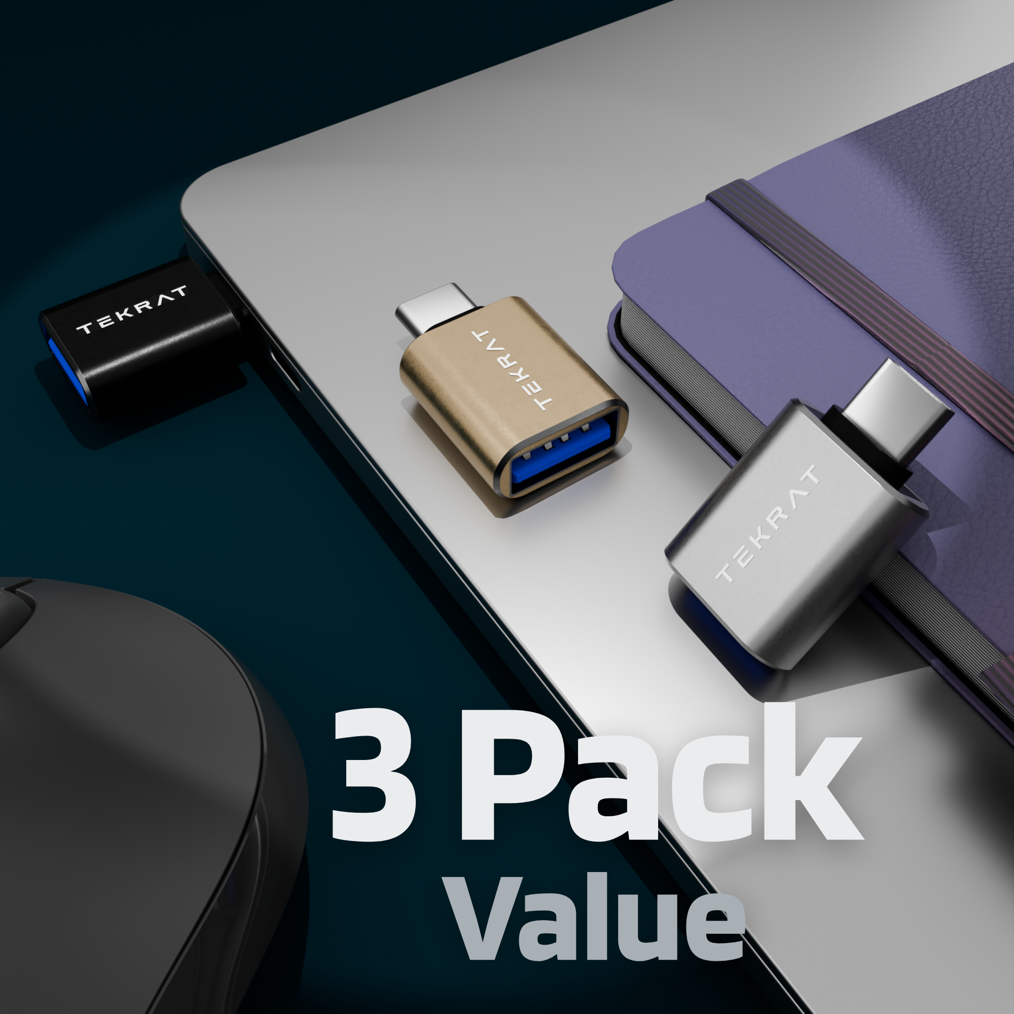 USB-A to USB-C Adapter [3 Pack]