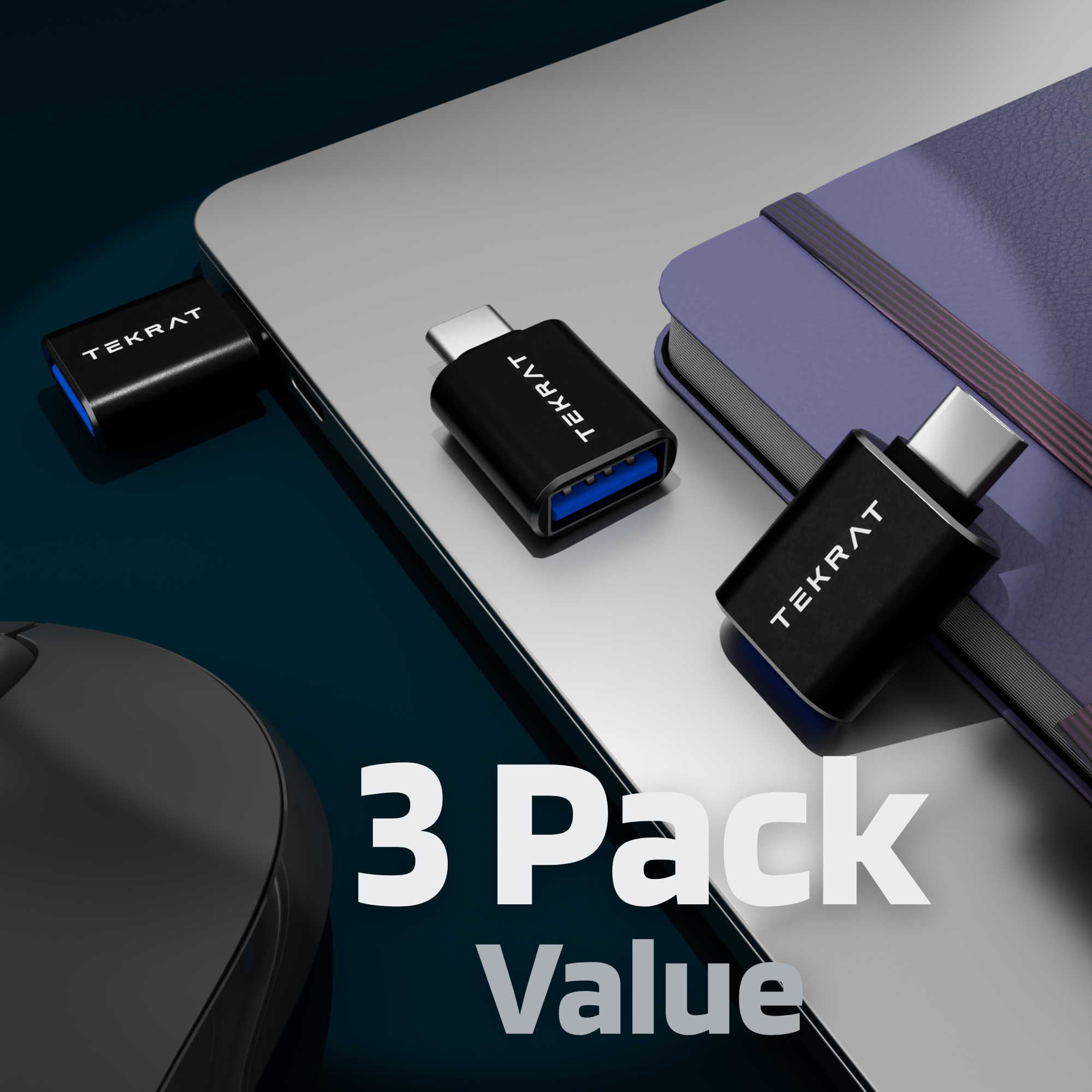 USB-A to USB-C Adapter [3 Pack]