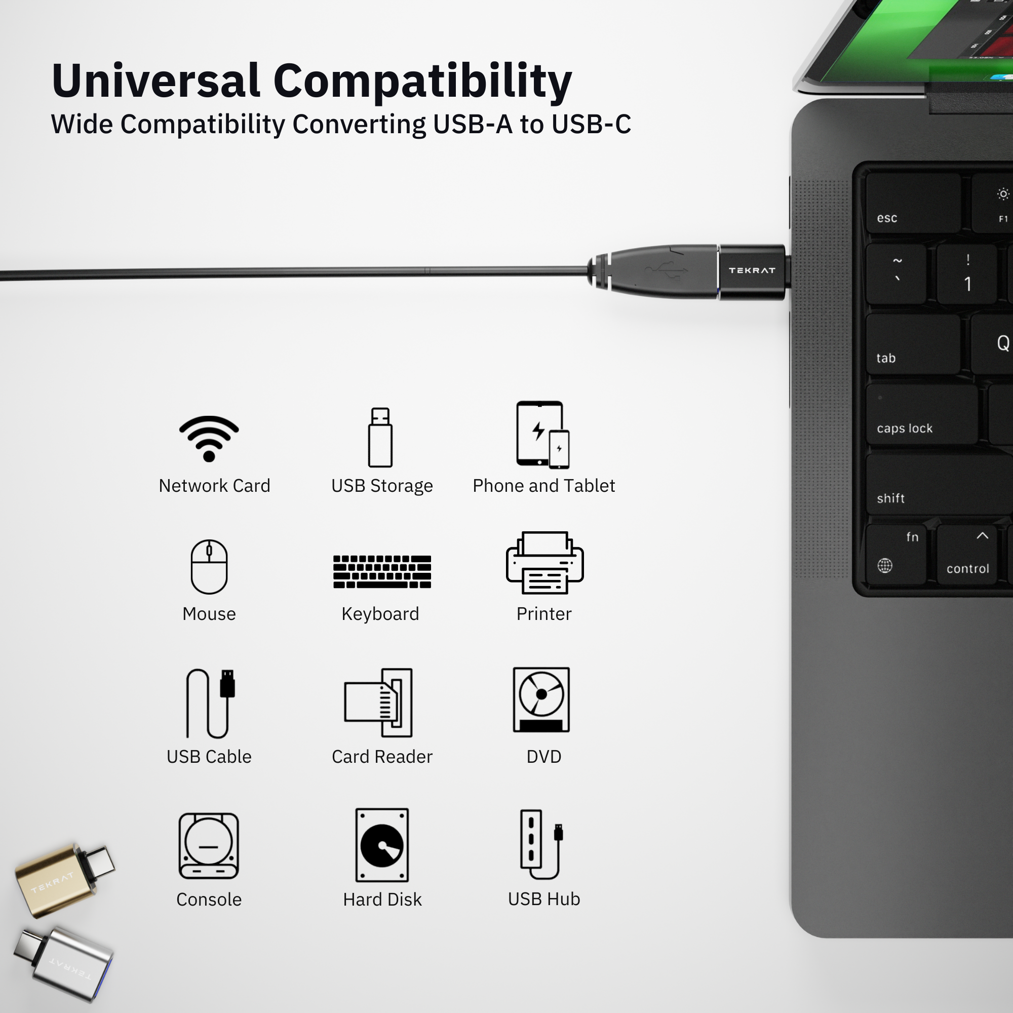 USB-A to USB-C Adapter [3 Pack]