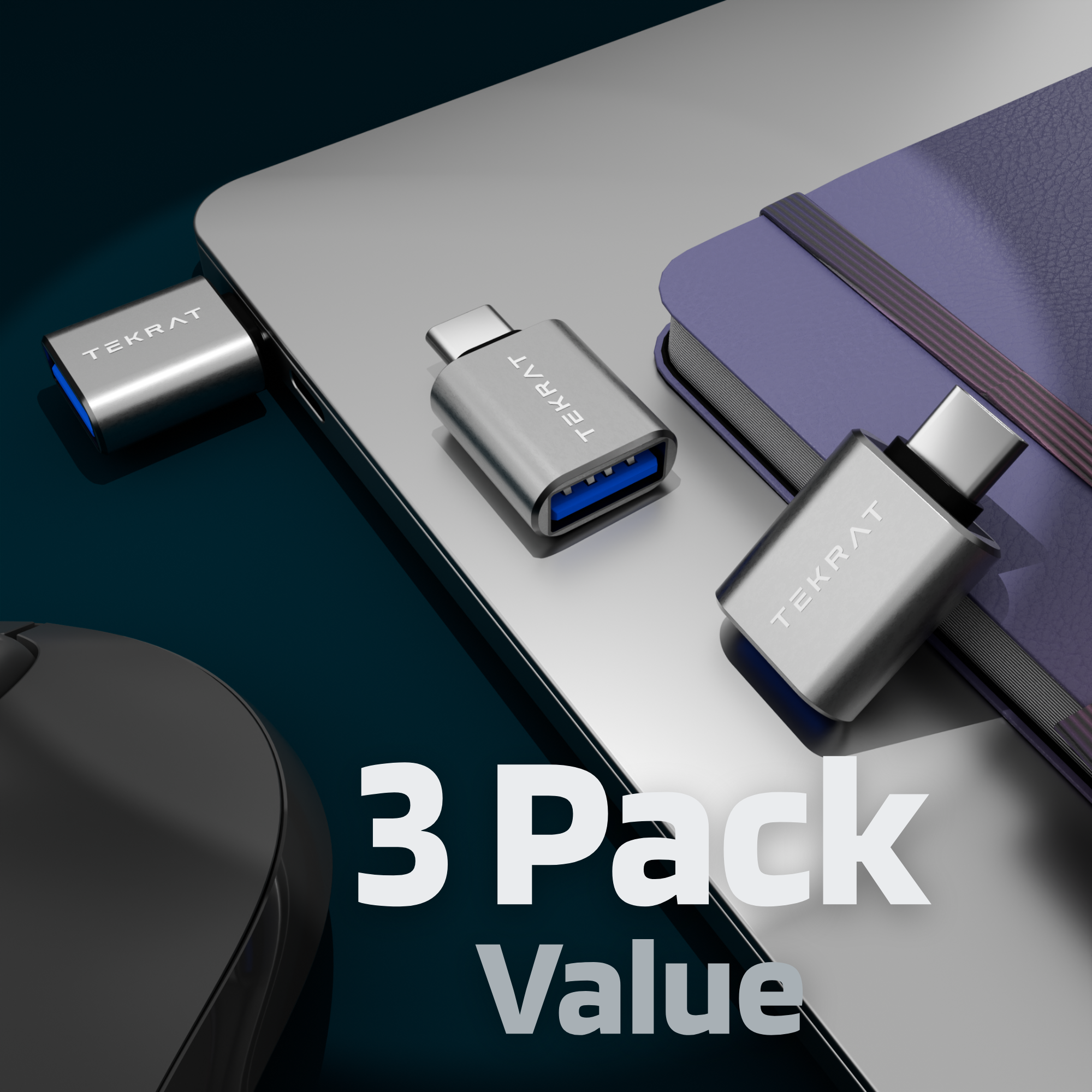 USB-A to USB-C Adapter [3 Pack]