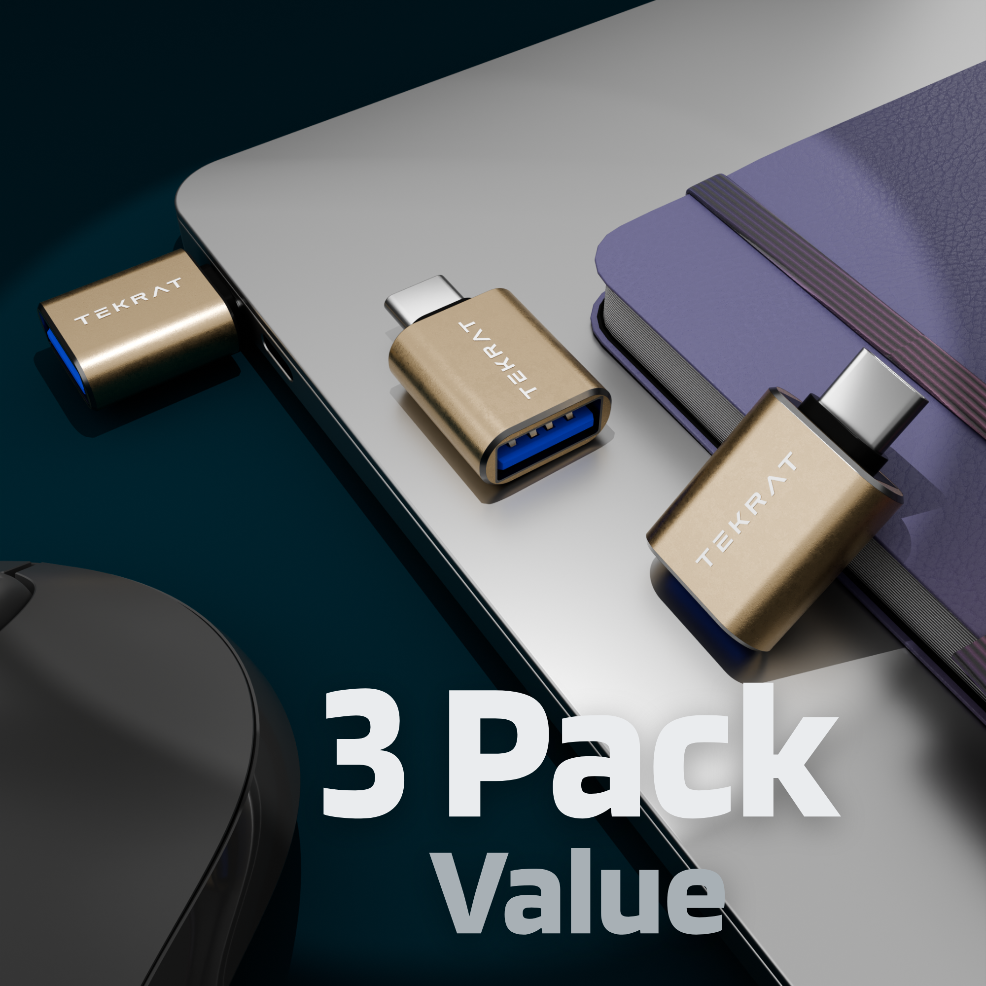 USB-A to USB-C Adapter [3 Pack]