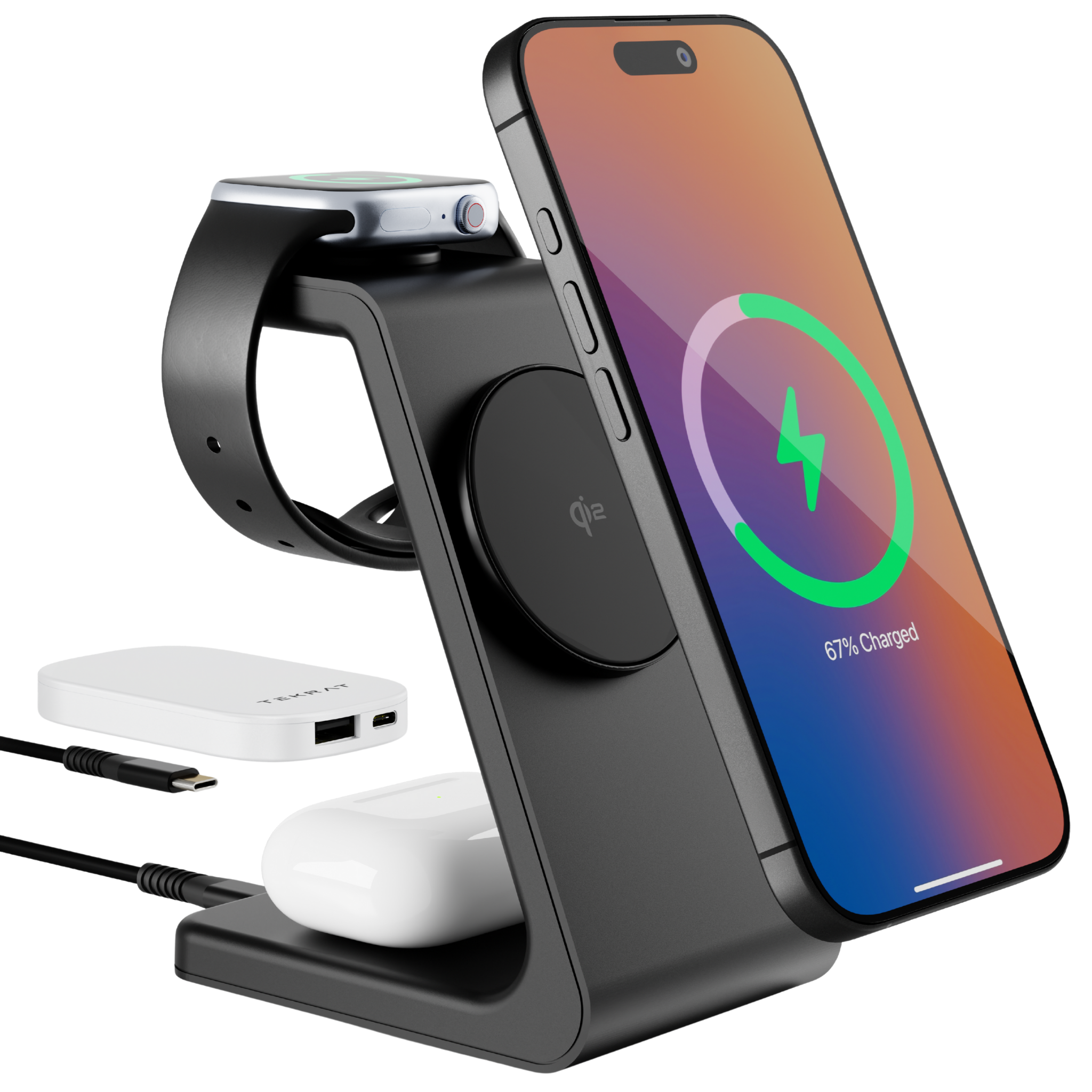 MagStack Qi2 3-in-1 Charging Stand
